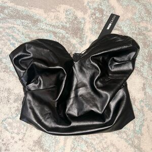 Fashion Nova Black Faux Leather top